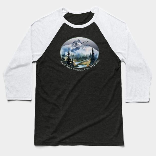 Grand Teton National Park, Wyoming Souvenir Baseball T-Shirt by Pine Hill Goods